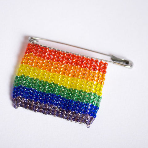 Beaded Rainbow Pride Pin