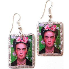 Frida Kahlo Earrings #2 by Beverly Price