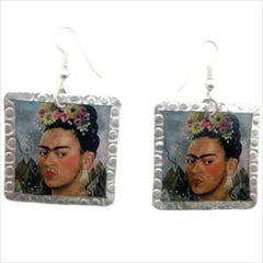 Frida Kahlo Earrings #1 by Beverly Price