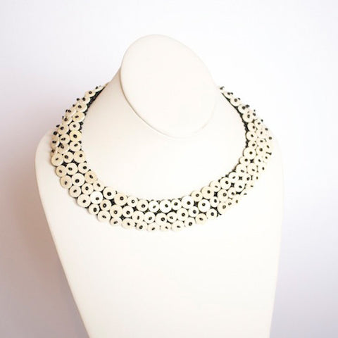 Eggshell Three Row Choker