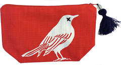 Makeup Bag - Bird - Red