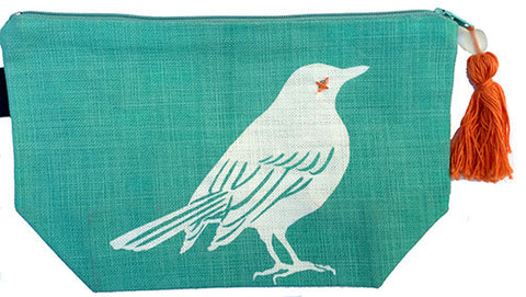 Makeup Bag - Bird - Teal