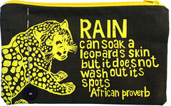 handcrafted fair trade African proverb with roaring leopard