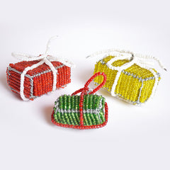 Beaded Gift Box Ornament