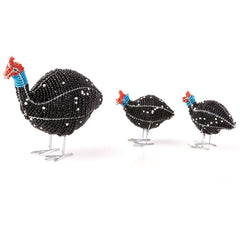 Bead and Wire Ornament - South African Guinea Fowl