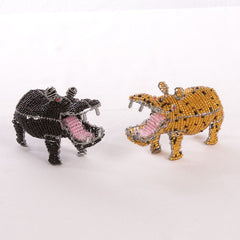 Bead and Wire Animal Ornament - Hippopotamus