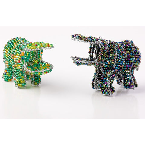 Bead and Wire Animal Ornament - Hippopotamus