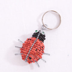Beaded Ladybug Keychain