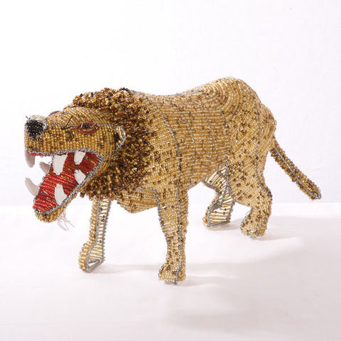 Bead and Wire Animal Ornament - Lion