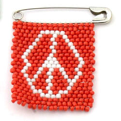 Beaded Peace Pin