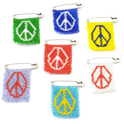 Beaded Peace Pin