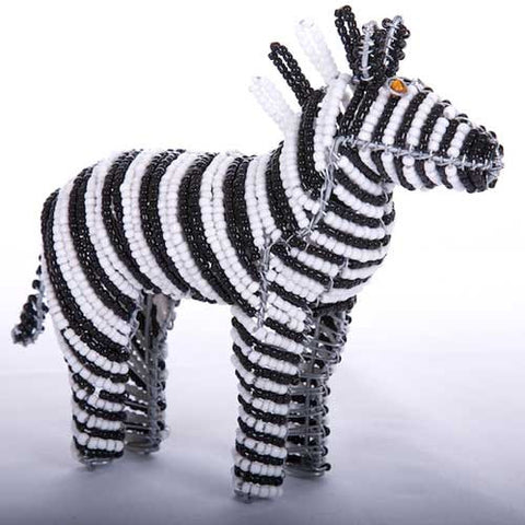 Bead and Wire African Wild Horse Ornament- Zebra