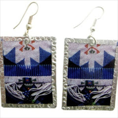 Blue Beadwork Image Earrings by Beverly Price