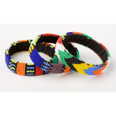 Beaded Zulu Flat Bangle