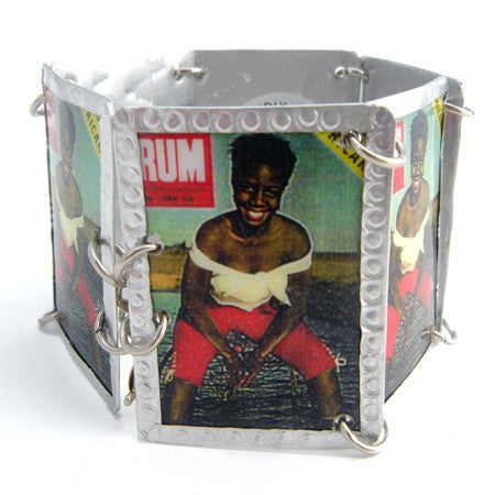 Lady in Red Knee Shorts Images Bracelet by Beverly Price
