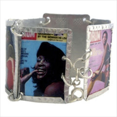 Mixed Drum Magazine Images Bracelet by Beverly Price