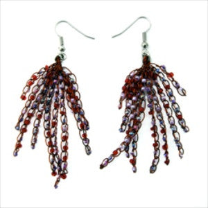 Wire and Bead String Earrings